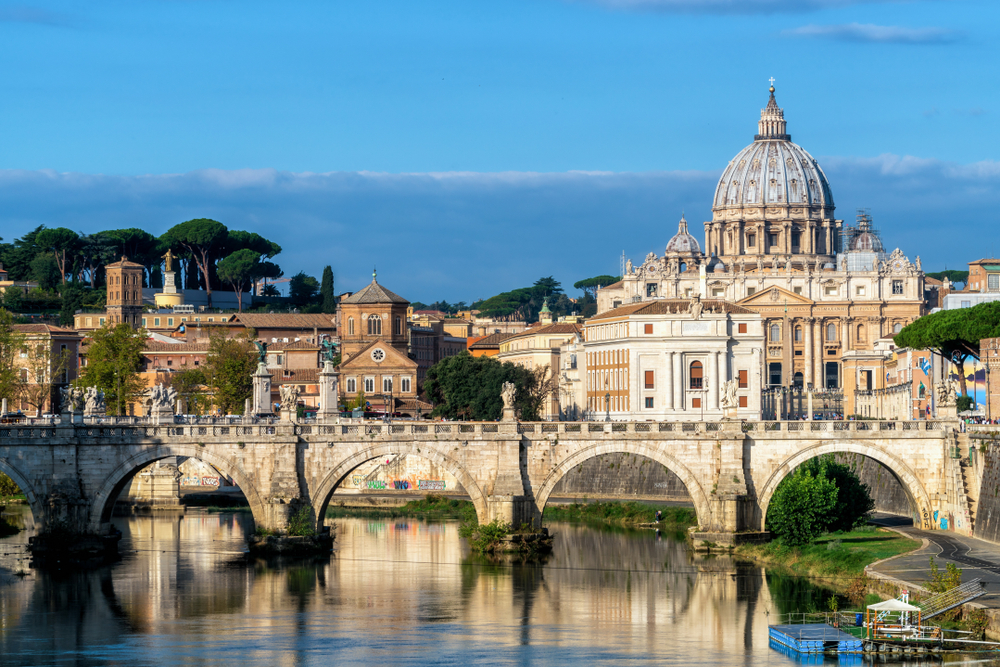 Rome,Skyline,With,Vatican,St,Peter,Basilica,Of,Vatican,And