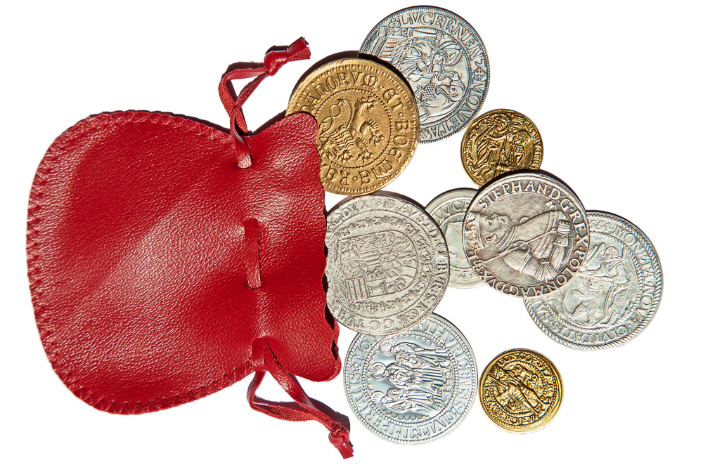 Collection,Of,The,Medieval,Coins,On,The,White,Background