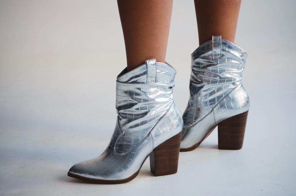 Woman’s,Silver,Cowboy,Boots,,Fashion,Dallas,Boots