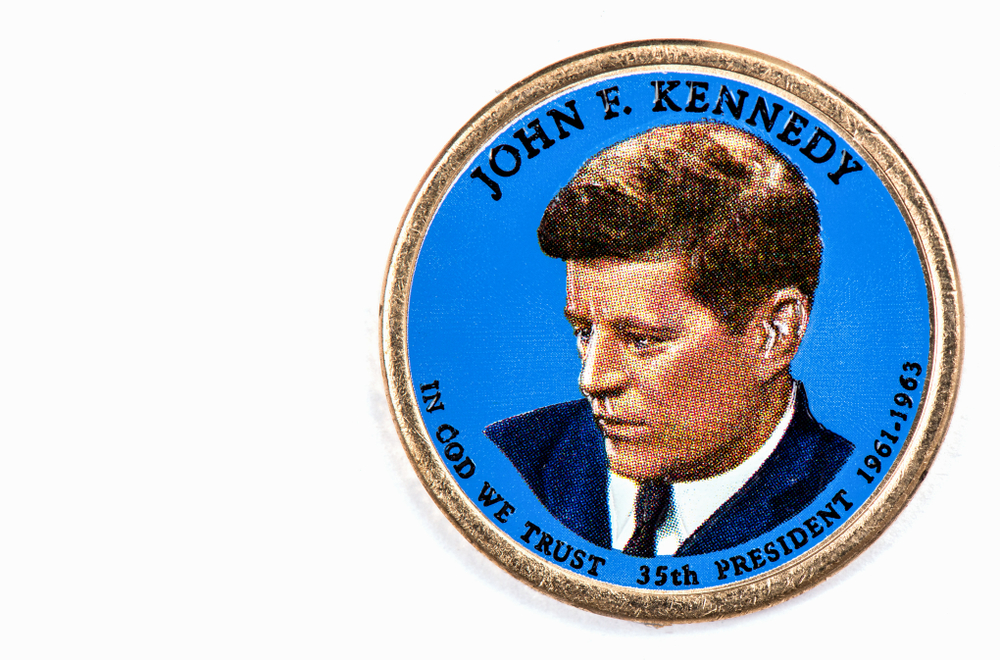 John,F.,Kennedy,Presidential,Dollar,,Usa,Coin,A,Portrait,Image
