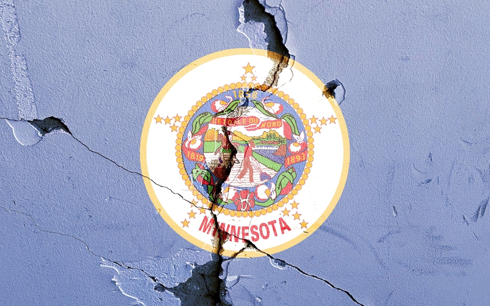 Minnesota,State,Flag,Icon,Grunge,Pattern,Painted,On,Old,Weathered