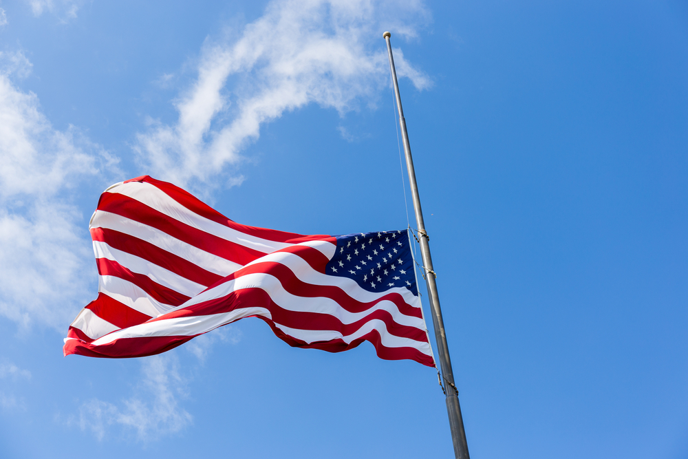 United,States,Flag,Flying,At,A,Half-staff