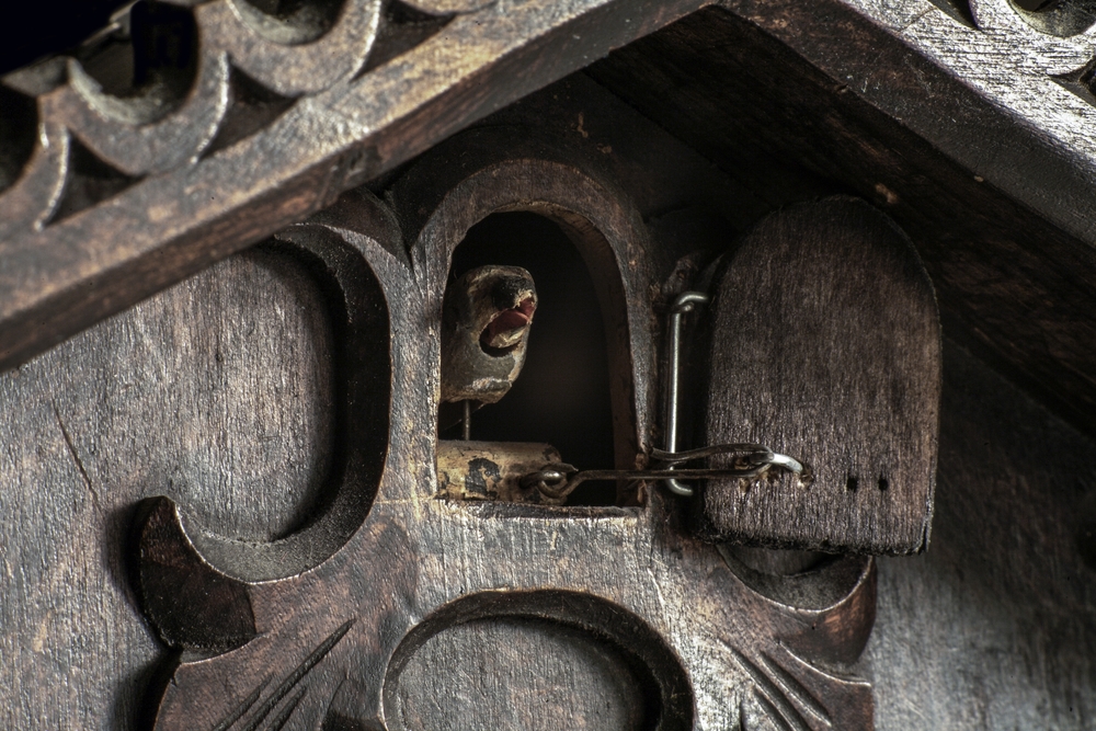 A,Cuckoo,Inside,Of,A,Wooden,Antique,Clock