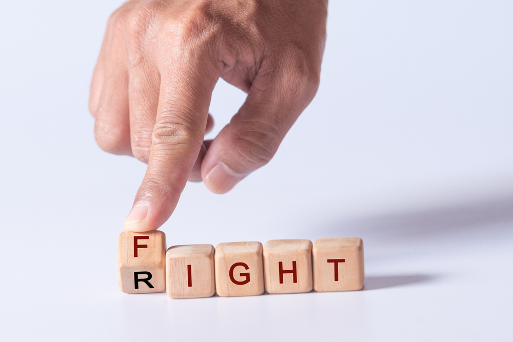 Hand,Holding,Dice,With,Text,For,Illustration,Of,”fight,And